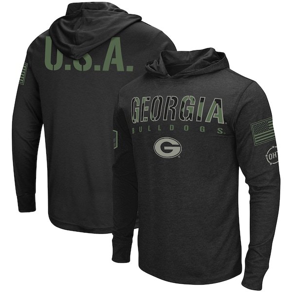 Georgia Bulldogs Colosseum OHT Military Appreciation Hoodie Long Sleeve T-Shirt - Black