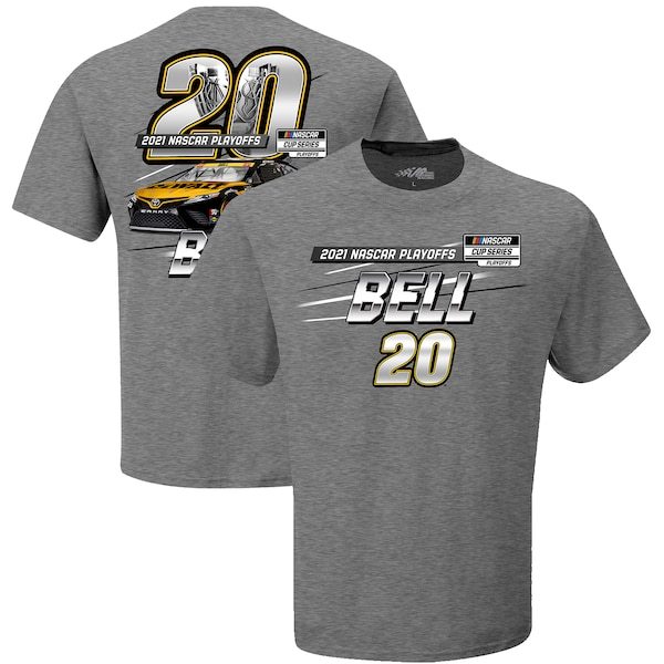 Christopher Bell Joe Gibbs Racing Team Collection 2021 NASCAR Cup Series Playoffs T-Shirt - Heathered Gray