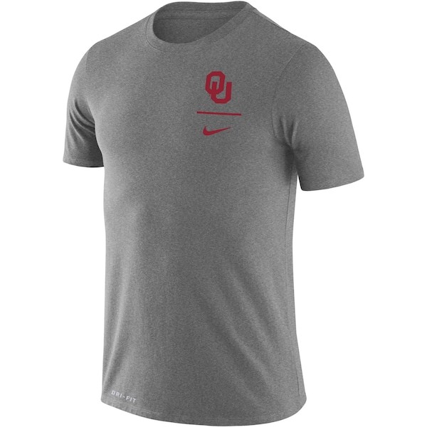 Oklahoma Sooners Nike Logo Stack Legend Performance T-Shirt - Heathered Gray