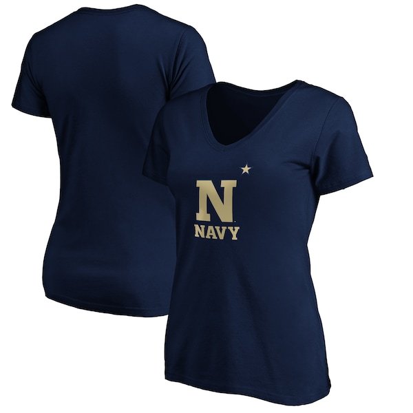 Navy Midshipmen Fanatics Branded Women's Primary Logo V-Neck T-Shirt - Navy