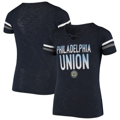 Philadelphia Union 5th & Ocean by New Era Girls Youth Burnout Jersey V-Neck T-Shirt - Navy