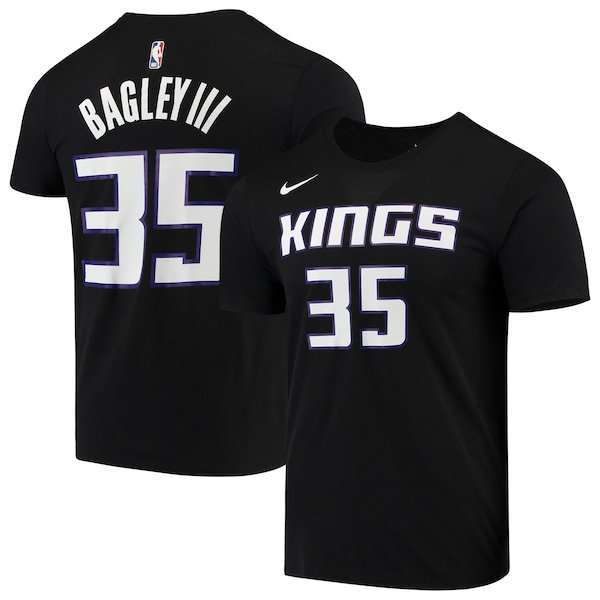 Marvin Bagley III Sacramento Kings Nike Name & Number Performance T-Shirt - Black