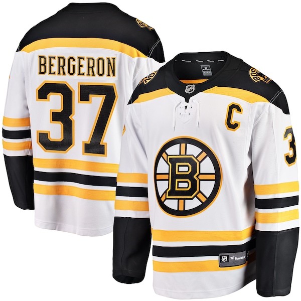 Patrice Bergeron Boston Bruins Fanatics Branded Away Captain Premier Breakaway Player Jersey - White