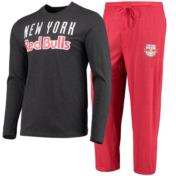New York Red Bulls Concepts Sport Meter Long Sleeve T-Shirt & Pants Sleep Set - Black/Red