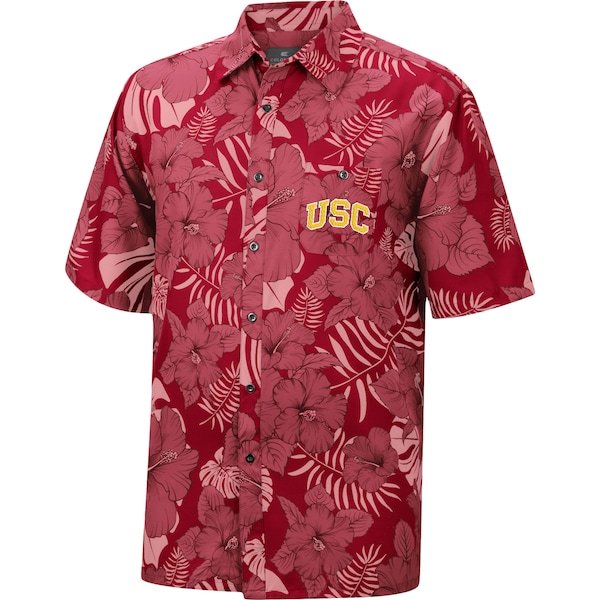 USC Trojans Colosseum The Dude Camp Button-Up Shirt - Cardinal