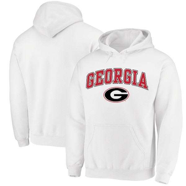 Georgia Bulldogs Fanatics Branded Campus Logo Pullover Hoodie - White