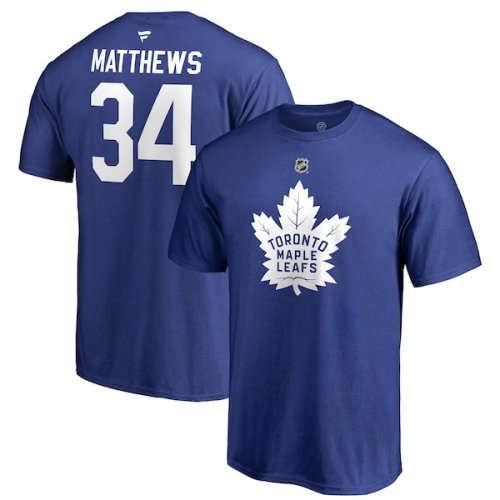 Auston Matthews Toronto Maple Leafs Fanatics Branded Authentic Stack Name & Number T-Shirt - Blue