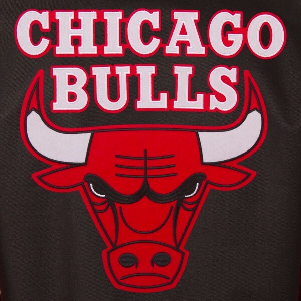 Chicago Bulls JH Design Poly Twill Logo Jacket - Black