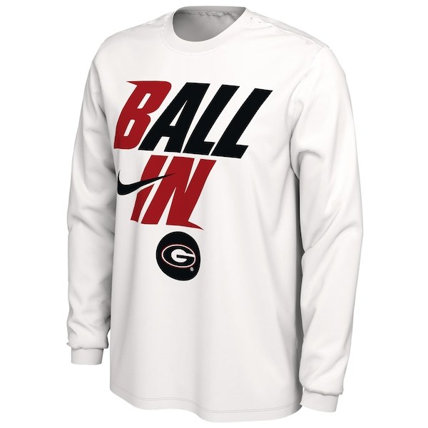 Georgia Bulldogs Nike Ball In Bench Long Sleeve T-Shirt - White