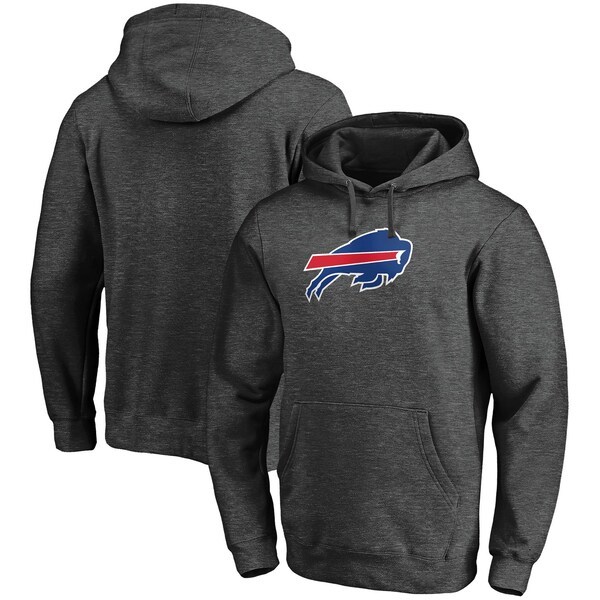 Buffalo Bills Fanatics Branded Team Logo Pullover Hoodie - Heathered Charcoal