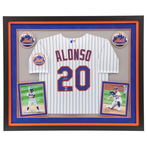 Pete Alonso New York Mets Fanatics Authentic Deluxe Framed Autographed Nike White Authentic Jersey