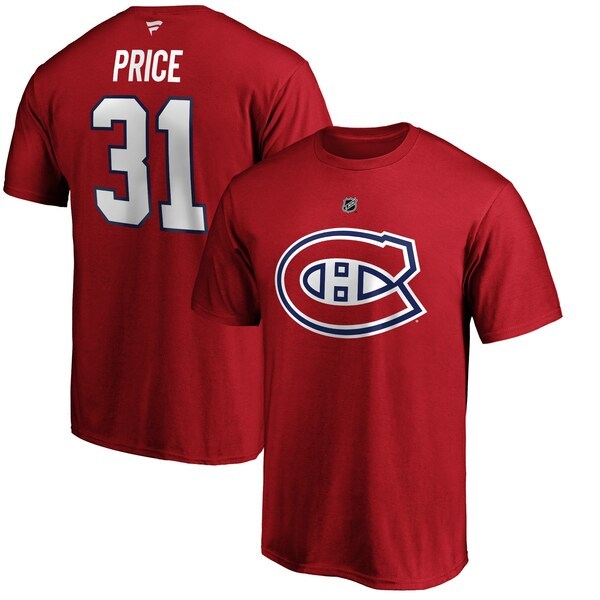 Carey Price Montreal Canadiens Fanatics Branded Authentic Stack Player Name & Number T-Shirt - Red