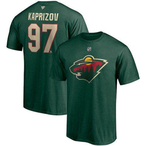 Kirill Kaprizov Minnesota Wild Fanatics Branded Authentic Stack Name & Number T-Shirt - Green