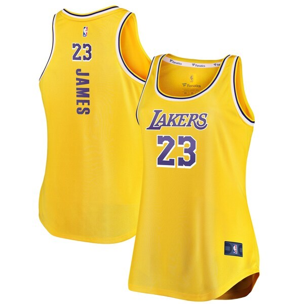 LeBron James Los Angeles Lakers Fanatics Branded Women's Fast Break Tank Jersey - Gold