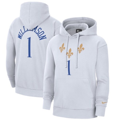 Zion Williamson New Orleans Pelicans Nike 2020/21 City Edition Name & Number Pullover Hoodie - White