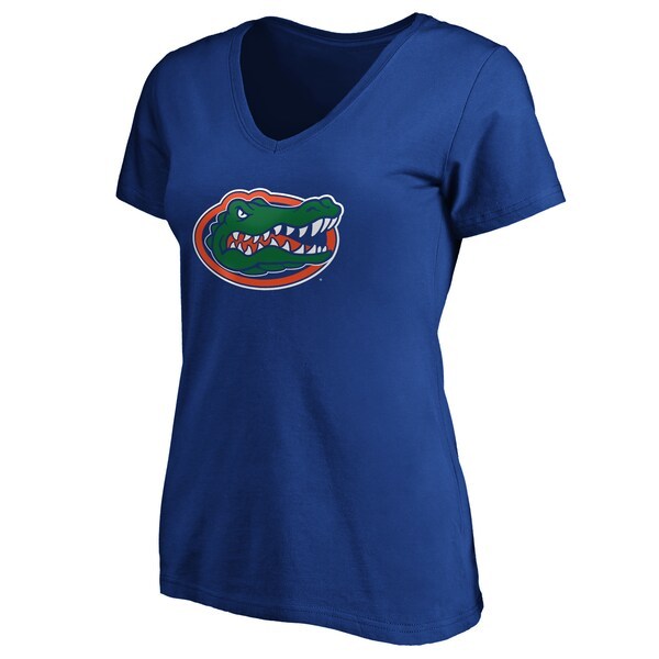 Florida Gators Fanatics Branded Women's Plus Size Team Primary Logo V-Neck T-Shirt - Royal