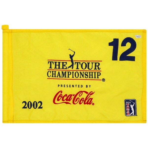 PGA TOUR Fanatics Authentic Event-Used #12 Yellow Pin Flag from THE TOUR Championship on Oct. 31st to Nov. 3rd, 2002