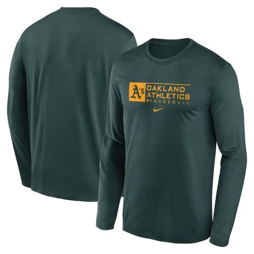 Oakland Athletics Nike Authentic Collection Performance Long Sleeve T-Shirt - Green