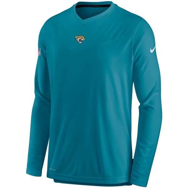 Jacksonville Jaguars Nike Sideline Coaches Performance Long Sleeve V-Neck T-Shirt - Teal