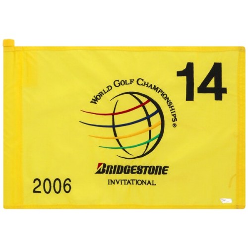 PGA TOUR Fanatics Authentic Event-Used #14 Yellow Pin Flag from the Bridgestone Invitational on August 24-27, 2006