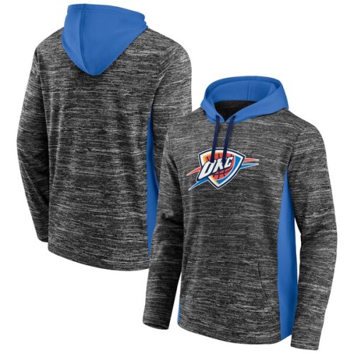 Oklahoma City Thunder Fanatics Branded Instant Replay Colorblocked Pullover Hoodie - Heathered Charcoal
