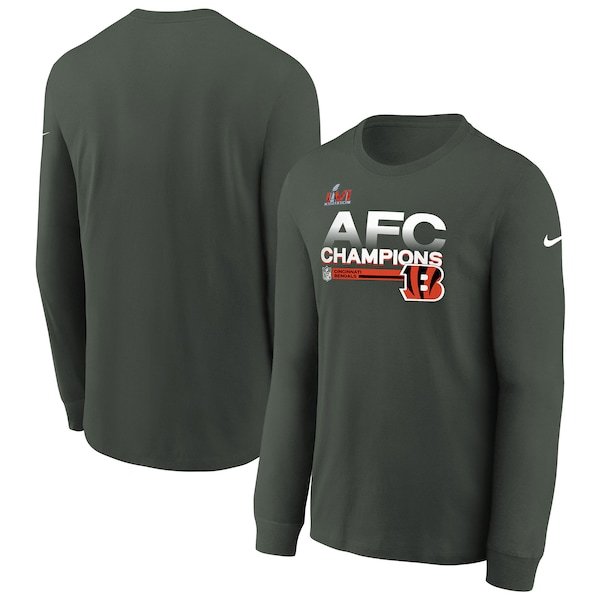 Cincinnati Bengals Nike Youth 2021 AFC Champions Locker Room Trophy Collection Long Sleeve T-Shirt - Anthracite