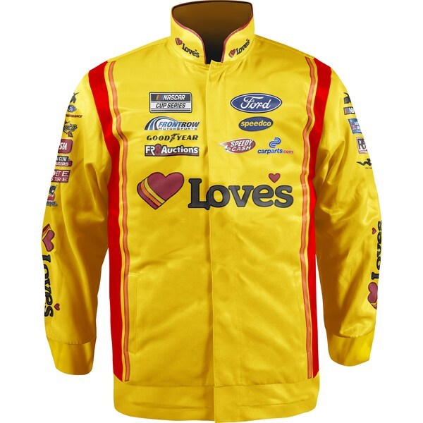 Michael McDowell Checkered Flag Love's Uniform Full-Snap Jacket - Yellow