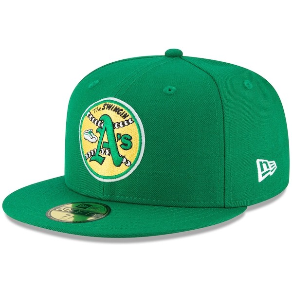 Oakland Athletics New Era Cooperstown Collection Logo 59FIFTY Fitted Hat - Green