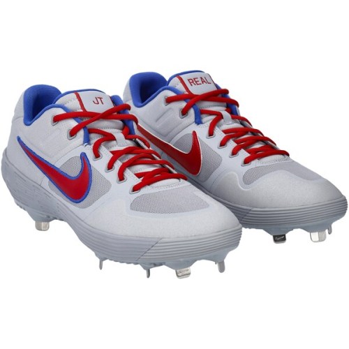 J.T. Realmuto Philadelphia Phillies Fanatics Authentic Player-Issued Gray, Red and Blue Nike Cleats from the 2021 MLB Season