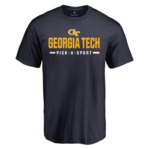 Georgia Tech Yellow Jackets Custom Sport Wordmark T-Shirt - Navy