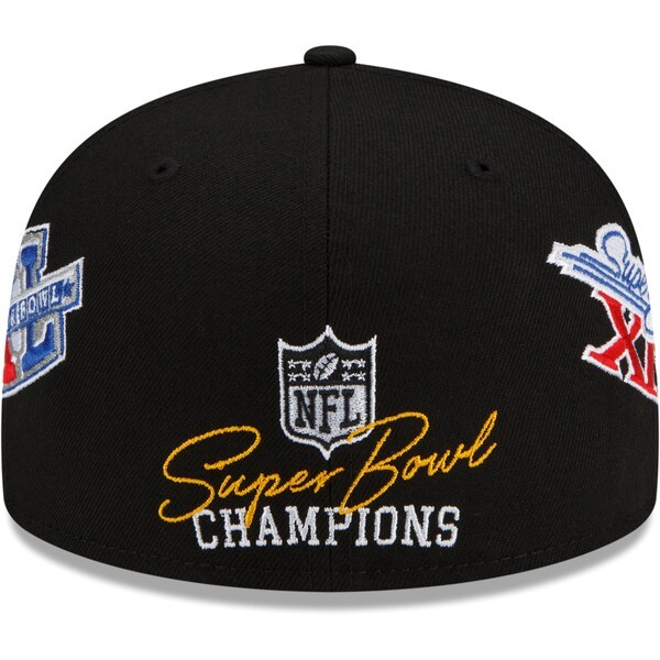 Pittsburgh Steelers New Era 6x Super Bowl Champions Count The Rings 59FIFTY Fitted Hat - Black