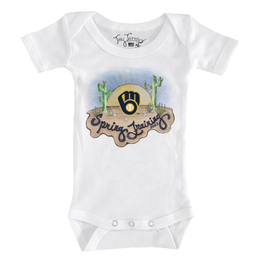 Milwaukee Brewers Tiny Turnip Infant 2022 Spring Training Snapper Bodysuit - White