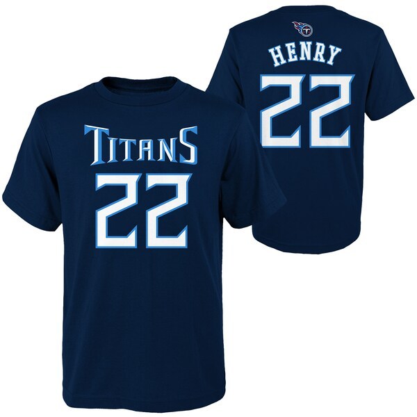 Derrick Henry Tennessee Titans Youth Mainliner Player Name & Number T-Shirt - Navy