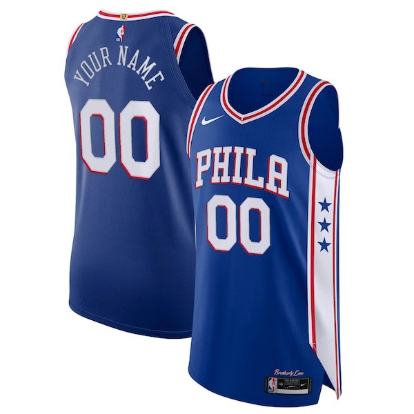 Philadelphia 76ers Nike Custom Authentic Jersey - Icon Edition - Royal