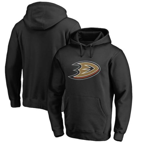 Anaheim Ducks Fanatics Branded Primary Logo Pullover Hoodie - Black