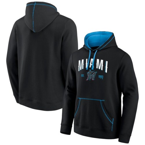 Miami Marlins Fanatics Branded Ultimate Champion Logo Pullover Hoodie - Black/Blue