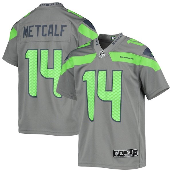 DK Metcalf Seattle Seahawks Nike Youth Inverted Team Game Jersey - Gray