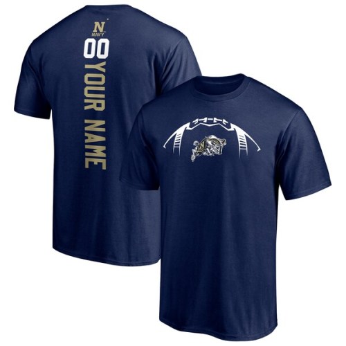 Navy Midshipmen Fanatics Branded Playmaker Football Personalized Name & Number T-Shirt - Navy