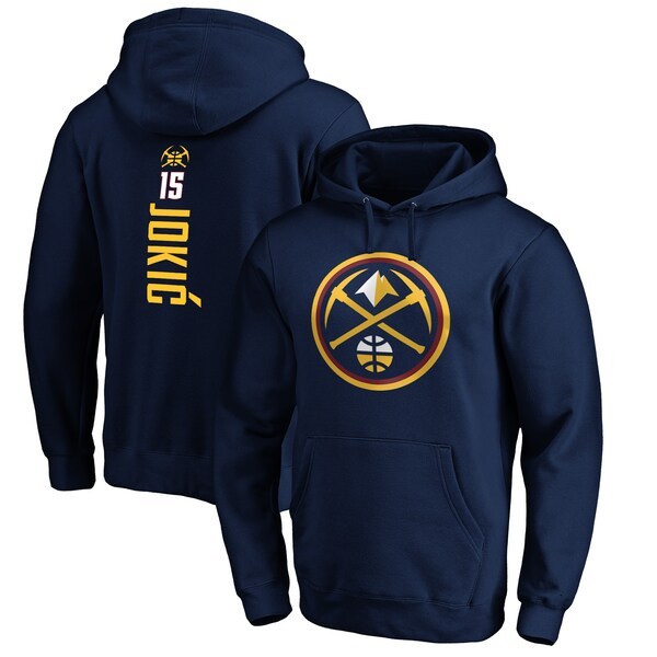 Nikola Jokic Denver Nuggets Fanatics Branded Playmaker Name & Number Pullover Hoodie - Navy