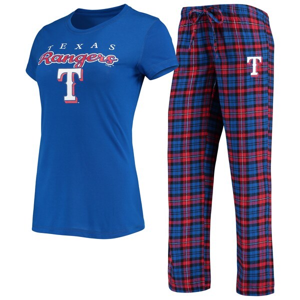 Texas Rangers Concepts Sport Women's Lodge T-Shirt & Pants Sleep Set - Royal/Red