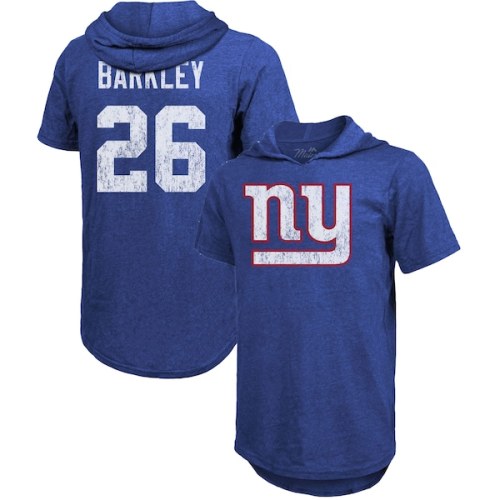 Saquon Barkley New York Giants Fanatics Branded Player Name & Number Tri-Blend Hoodie T-Shirt - Royal