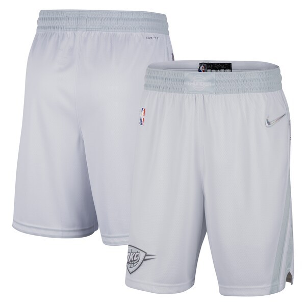 Oklahoma City Thunder Nike 2021/22 City Edition Swingman Shorts - White/Gray