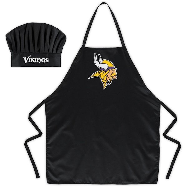 Minnesota Vikings Chef Hat & Apron Set - Black