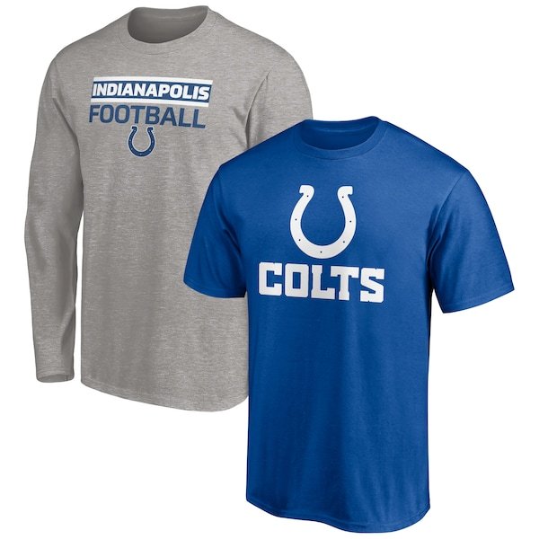 Indianapolis Colts Fanatics Branded T-Shirt Combo Set - Royal/Heathered Gray
