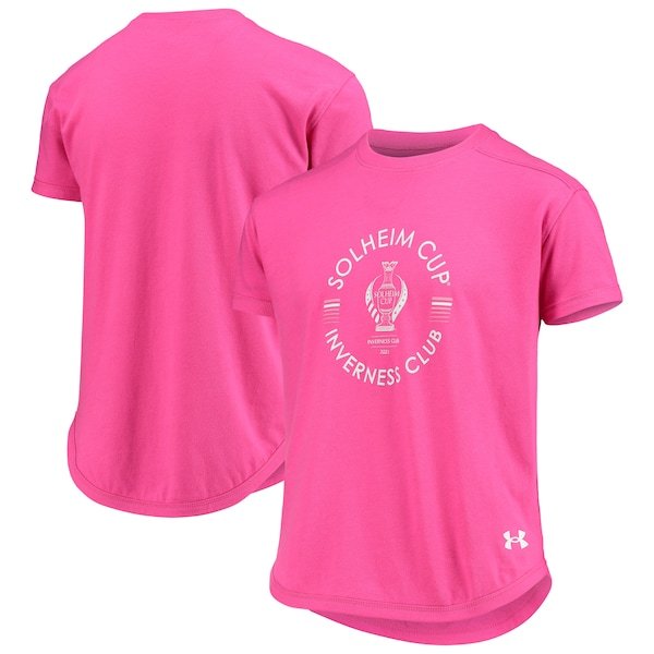 2021 Solheim Cup Under Armour Girls Youth Performance T-Shirt - Pink
