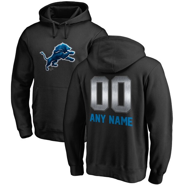 Detroit Lions NFL Pro Line by Fanatics Branded Personalized Midnight Mascot Pullover Hoodie - Black