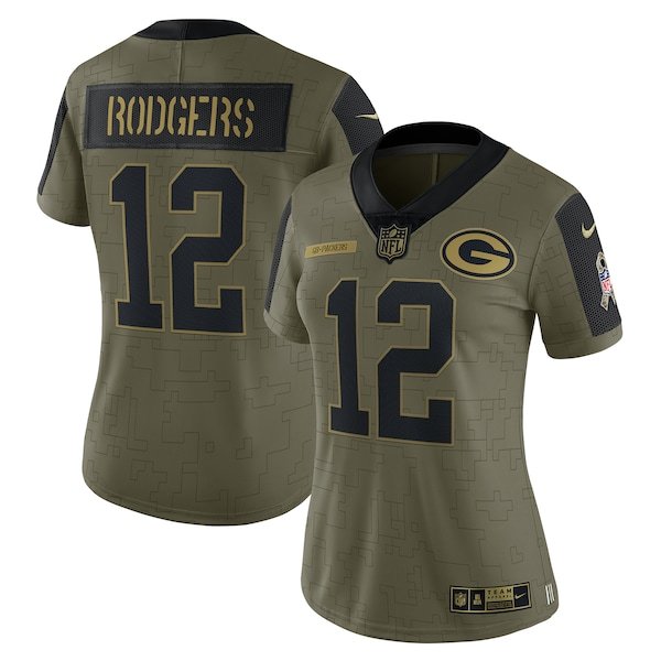 Aaron Rodgers Green Bay Packers Nike Women's 2021 Salute To Service Limited Player Jersey - Olive
