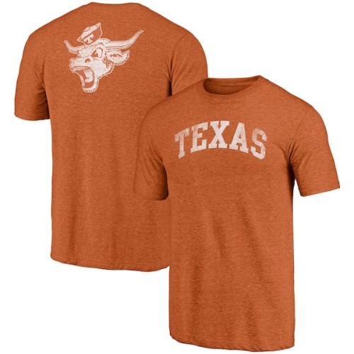 Texas Longhorns Fanatics Branded Throwback 2-Hit Arch Tri-Blend T-Shirt - Heathered Texas Orange