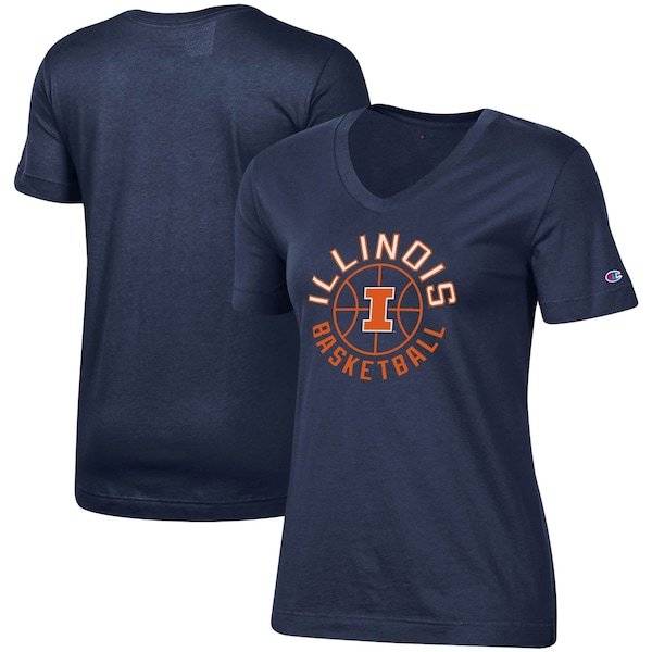 Illinois Fighting Illini Champion Women's Basketball V-Neck T-Shirt - Navy