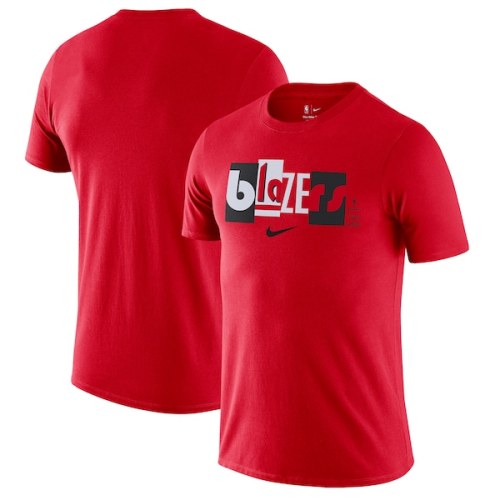 Portland Trail Blazers Nike 2021/22 City Edition Essential Wordmark Collage T-Shirt - Red